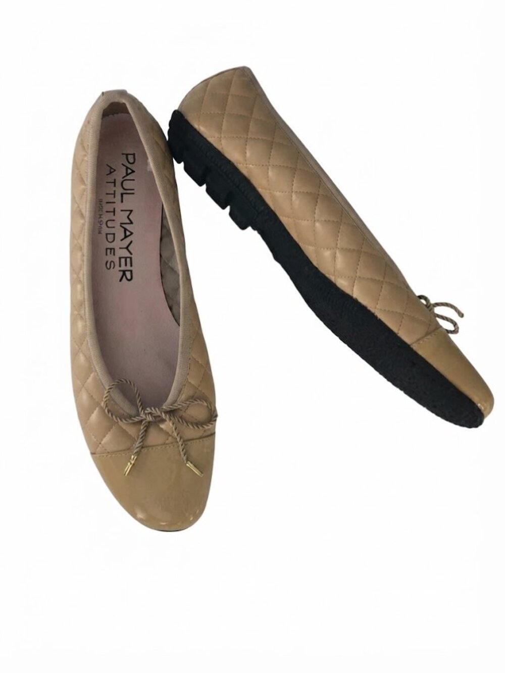 Paul Mayer Quilted Leather Ballet Flats Shoes Loafers Blush 6.5M New